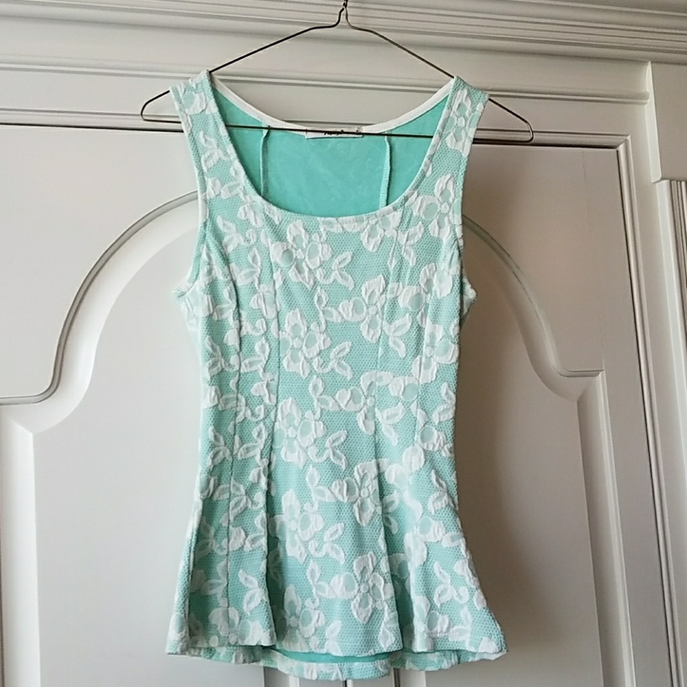 Papaya mint green peplum top!
